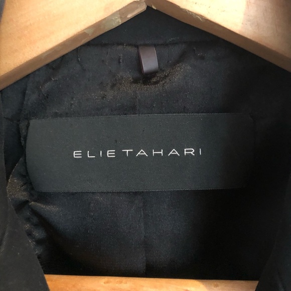 Elie Tahari Black Trench Coat - Picture 5 of 9